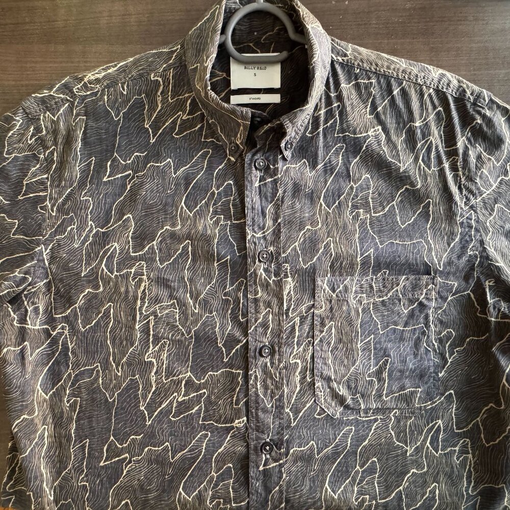 Billy Reid Short Sleeve Path Shirt Sz S